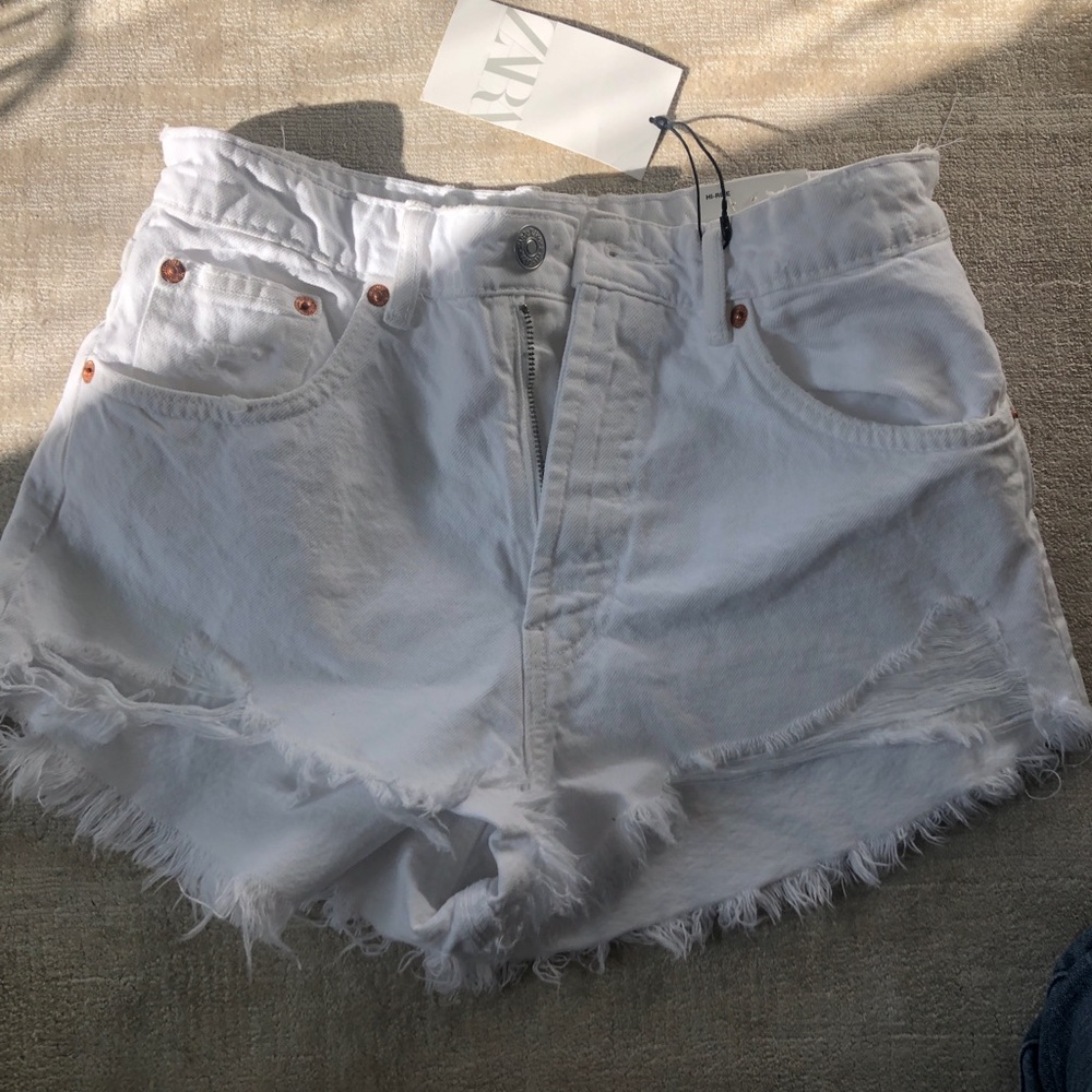 NWT Zara White Denim Shorts